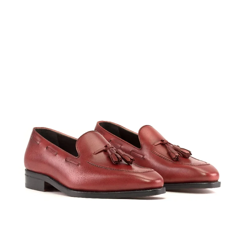 Men's Classic Shoes DapperFam Luciano in Red Men's Italian Leather Loafer
