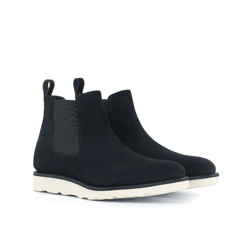 Men's Sporty Shoes DapperFam Monza in Black Men's Lux Suede Chelsea Boot