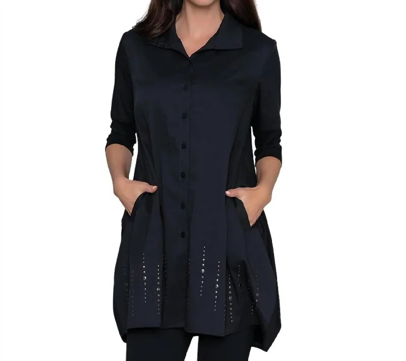 Women's Fashion Clothing Tiburon Icon Studded Tunic In Black Stud