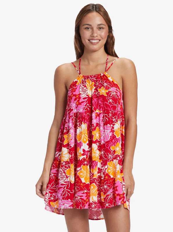 Women's Transitional Attire Evening Breeze Printed Tent Dress - Hilo Hibiscus