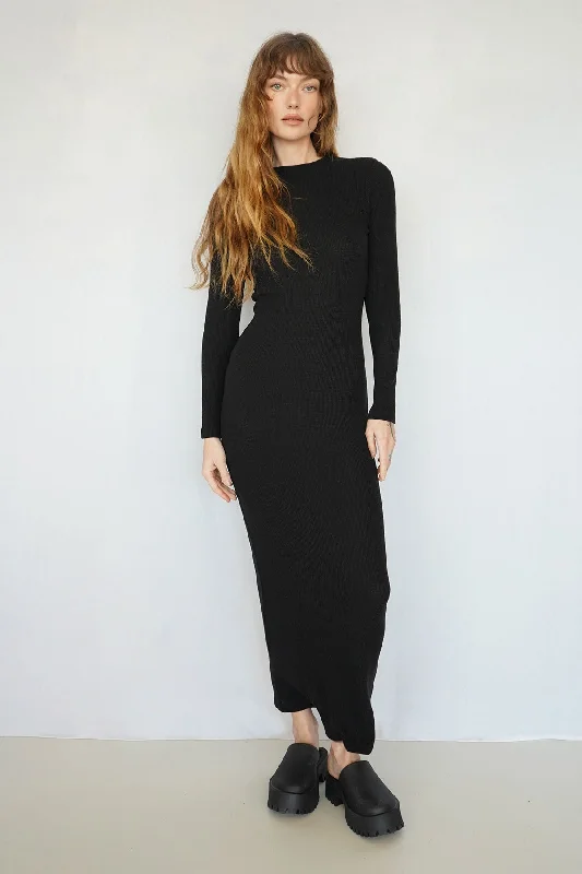 Women's Clothing Online Karlotta Waffle Dress - Black