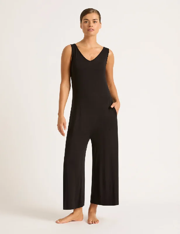 Women's Luxury Attire Long Jumpsuit - Black