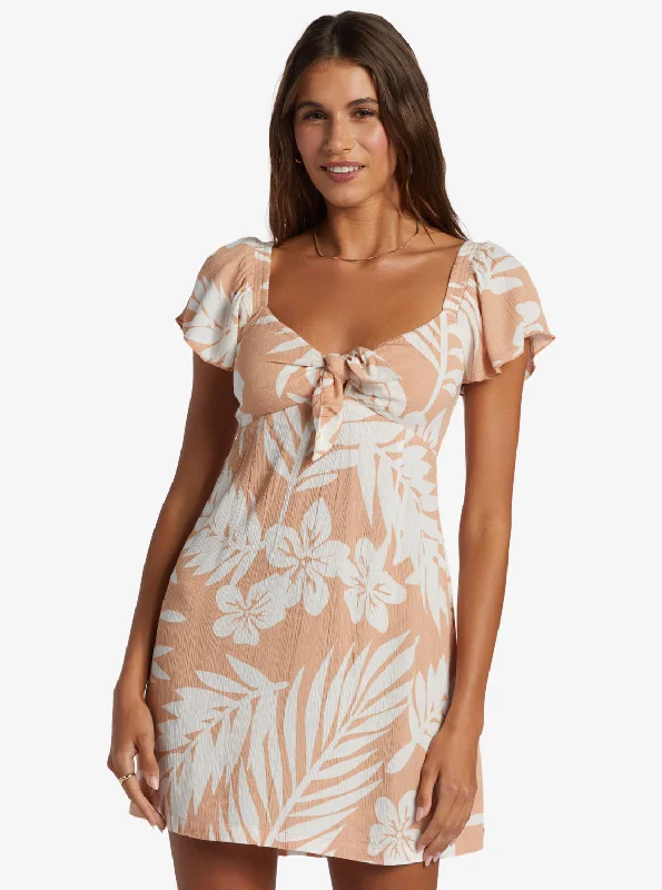 Latest Trends Oceanview Mini Dress - Cafe Creme Palmeria