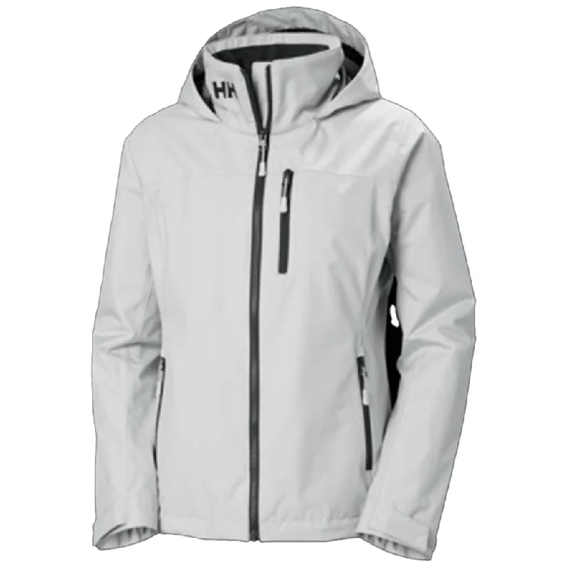 Comfortable Women's Outfits Helly Hansen Women's Grey Fog Crew Hooded Midlayer Jacket 2.0