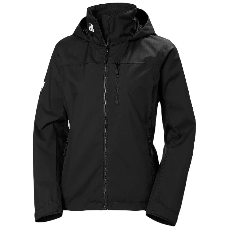 Chic Casual Style Helly Hansen Women's Black Crew Hooded Jacket 2.0