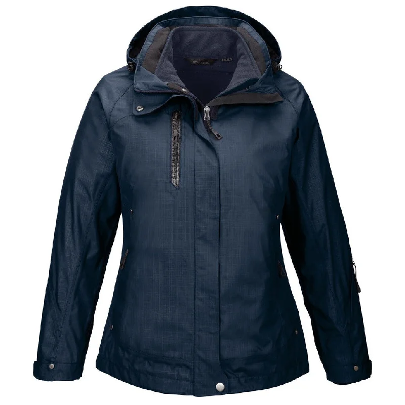 Women Wear Brands North End Women's Classic Navy Caprice 3-In-1 Jacket with Soft Shell Liner