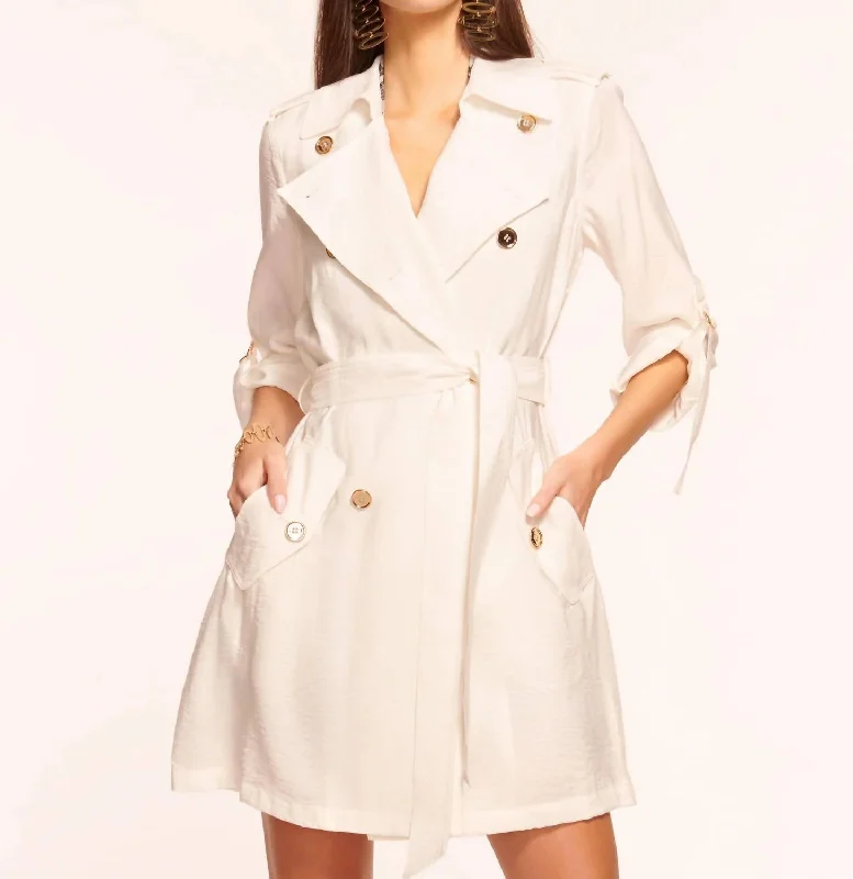 Modern Women's Apparel Avalynn Trench Coat In Ivory