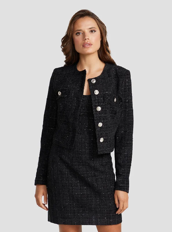 Big Sale Event Black Alara Shimmer Tweed Jacket