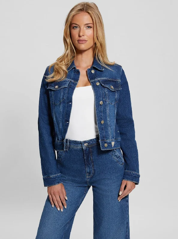 Women's Luxury Attire Blue Denim Delya Trucker Jacket