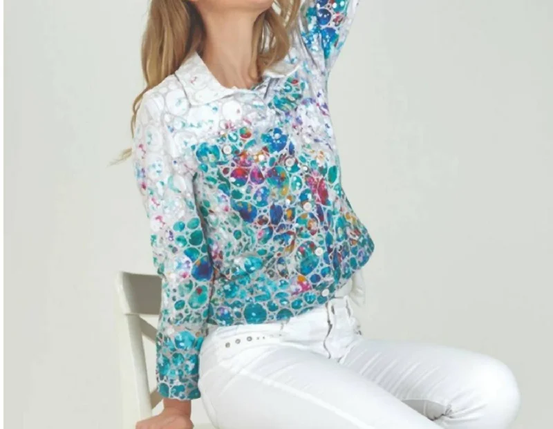 Women's Relaxed Outfit Dimension 44 Jacket In White Multi