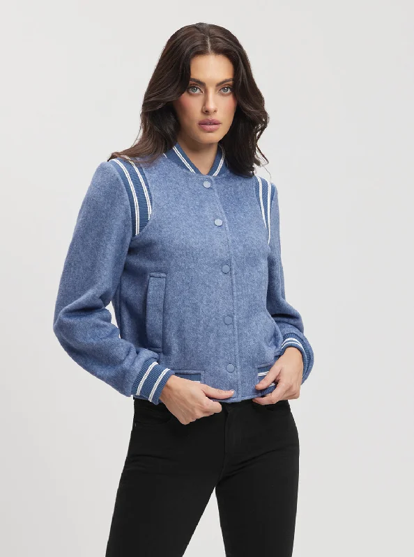 Stylish Women's Garments Eco Blue Gloria Logo Bomber Jacket