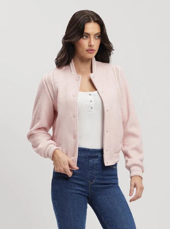 Women's Plus-Size Attire Eco Pink Gloria Logo Bomber Jacket