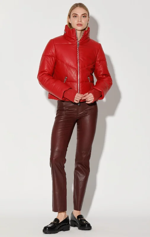 Women's Professional Outfit Edwina Jacket, Red - Leather