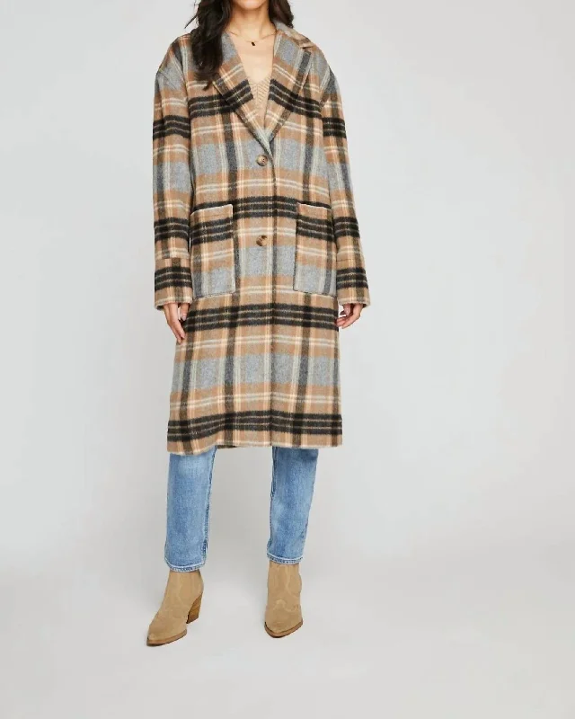 Cheap Women's Clothing Online Ezra Coat In Sand Plaid