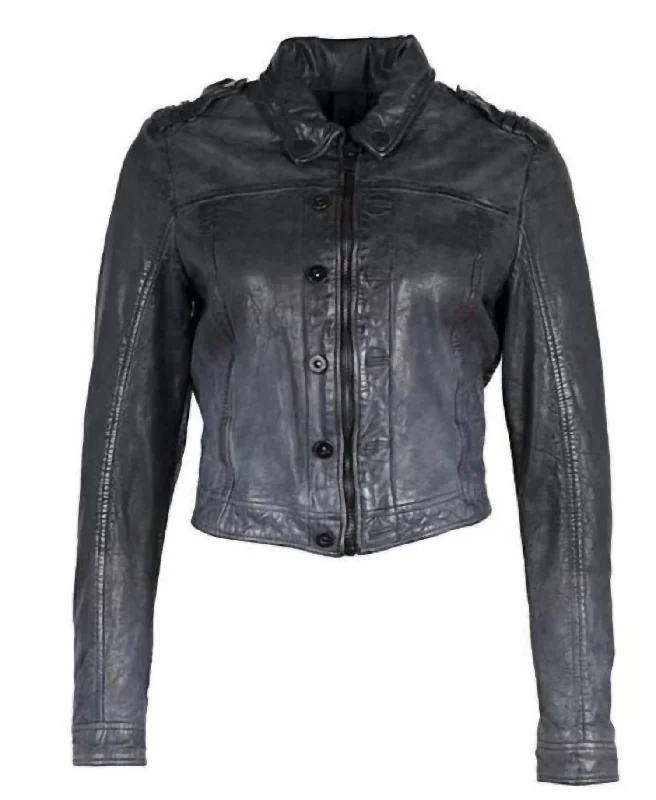 Outlet Clothing Faira Leather Jacket In Black