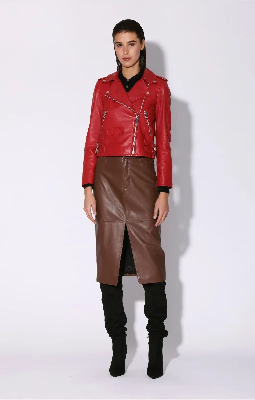 Women's Night-Out Outfit Liz Jacket, Red - Leather