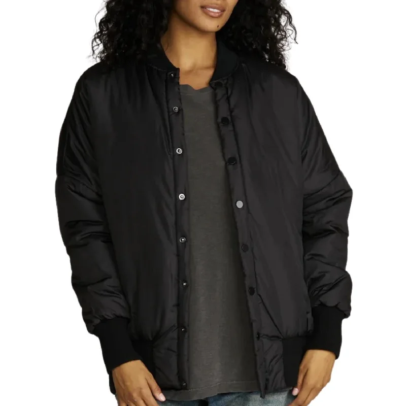 Women's Comfortable Garments Luke Bomber Jacket In Black