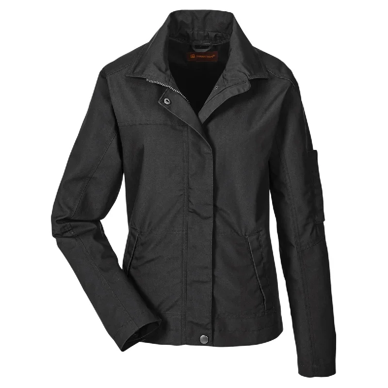 Flash Discount Harriton Women's Black Auxiliary Canvas Work Jacket