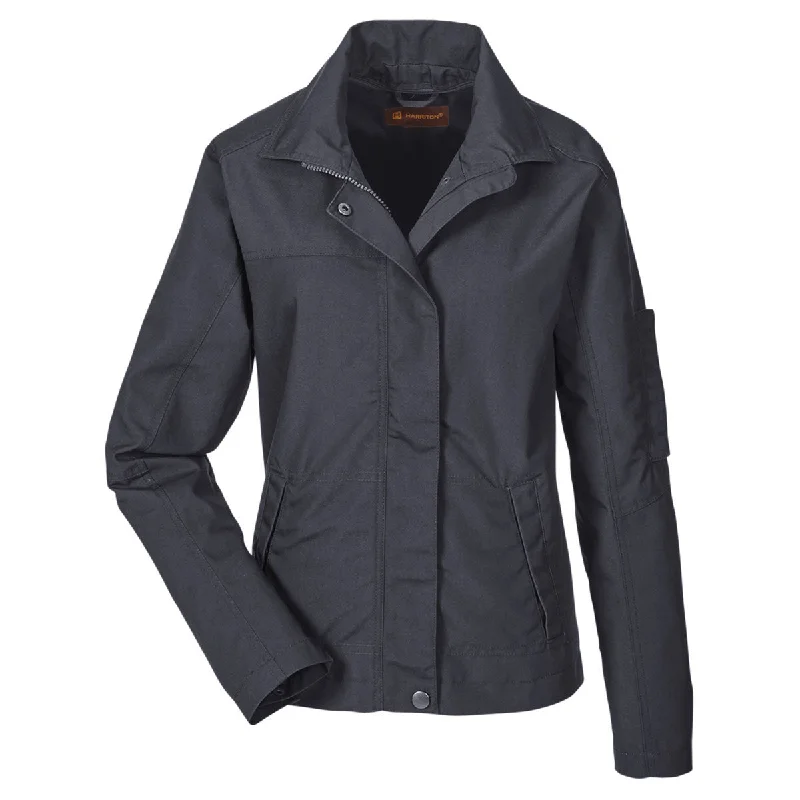 Affordable Women's Clothing Online Harriton Women's Dark Charcoal Auxiliary Canvas Work Jacket