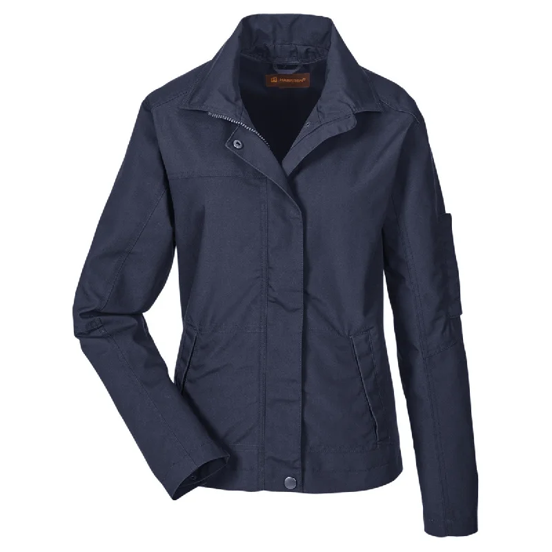 High-Quality Women's Fashion Dresses Harriton Women's Dark Navy Auxiliary Canvas Work Jacket