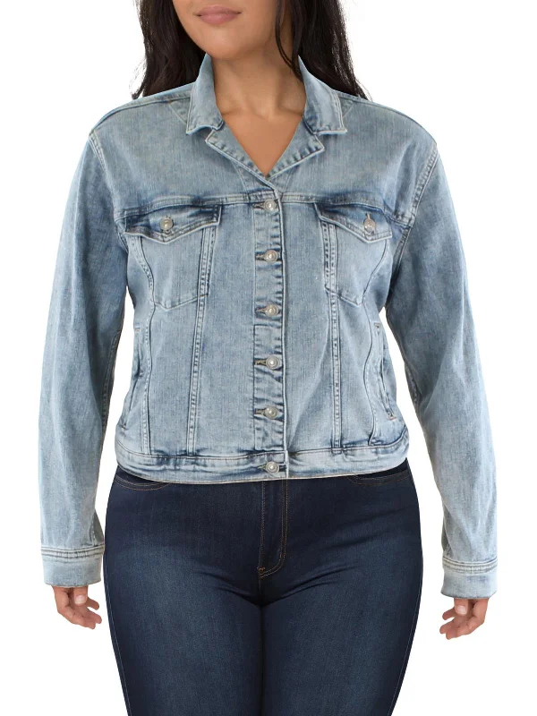 Flash Discount Plus Womens Fitted Jean Denim Jacket