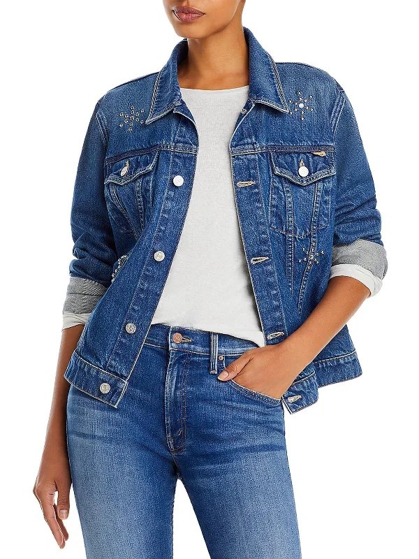 Women's Elegant Evening Outfit The Bruiser Womens Embellished Denim Denim Jacket