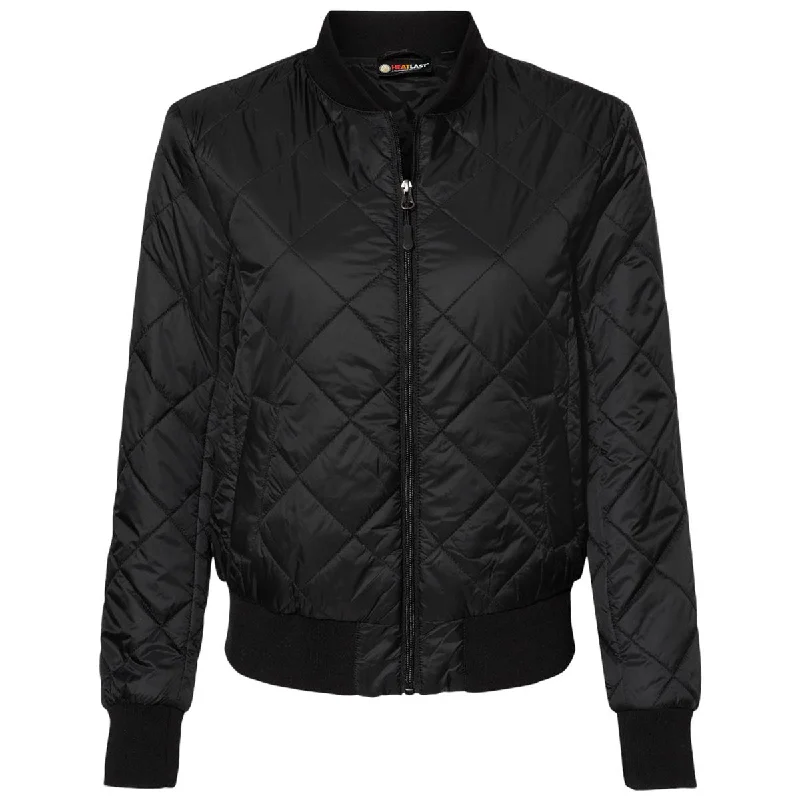 Women's Romantic Outfit Weatherproof Women's Black Heat Last Quilted Packable Bomber