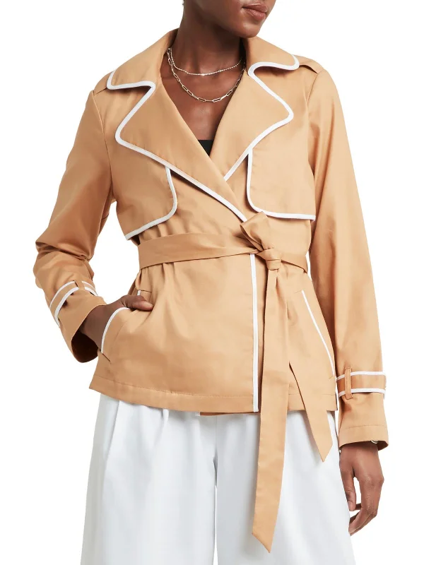 Women's Garments Womens Piping Cotton Trench Coat