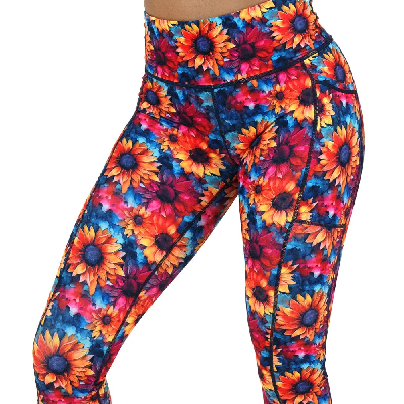 Women's Fashion-Forward Apparel Watercolor Sunflowers Leggings