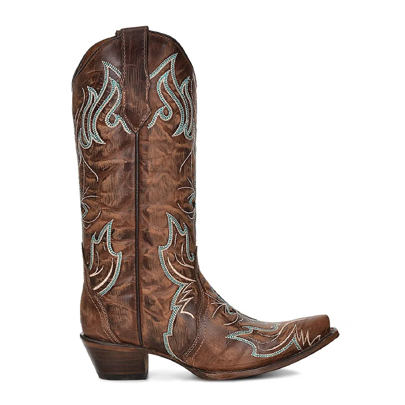 Men's Breathable Shoes Circle G Womens L5961 Brown Leather Embroidered Western Cowboy Boots Men's Breathable Shoes Circle G Womens L5961 Brown Leather Embroidered Western Cowboy Boots