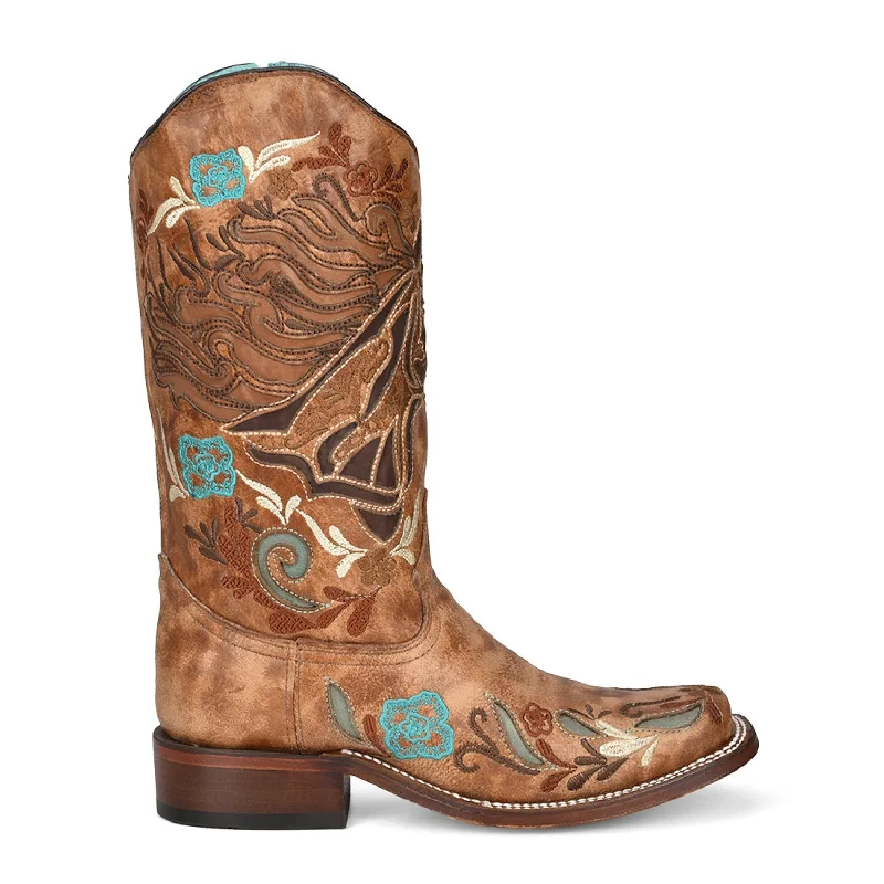 Men's Anti-Slip Boots Corral Womens A4266 Sand Leather 11in Rodeo Cowboy Boots