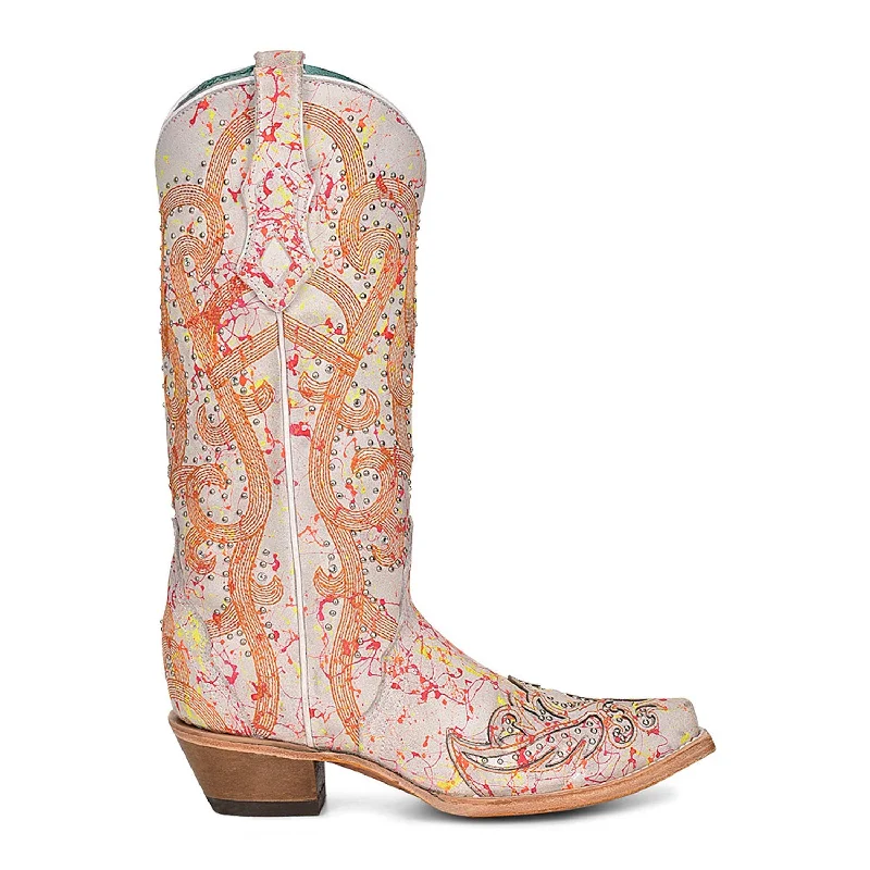 Exclusive Discount On Stylish Shoes Corral Womens C3980 Multi-Color Leather Overlay Cowboy Boots Exclusive Discount On Stylish Shoes Corral Womens C3980 Multi-Color Leather Overlay Cowboy Boots