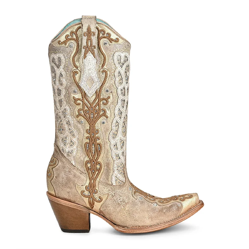 Clearance Sale On Men's Shoes Corral Womens Crystal Overlay Cowboy Boots Leather White Clearance Sale On Men's Shoes Corral Womens Crystal Overlay Cowboy Boots Leather White
