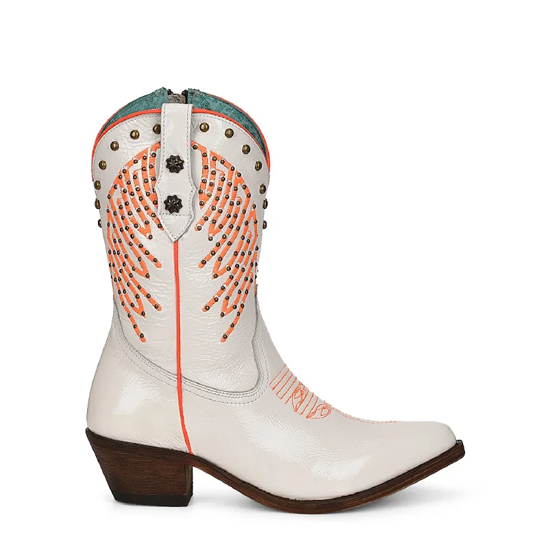 Men's Elegant Boots Corral Womens F1311 Neon/White Leather Zipper Western Cowboy Boots Men's Elegant Boots Corral Womens F1311 Neon/White Leather Zipper Western Cowboy Boots
