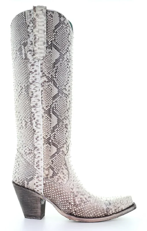 Men's Stylish Boots Corral Womens Python Cowboy Boots Snake Natural