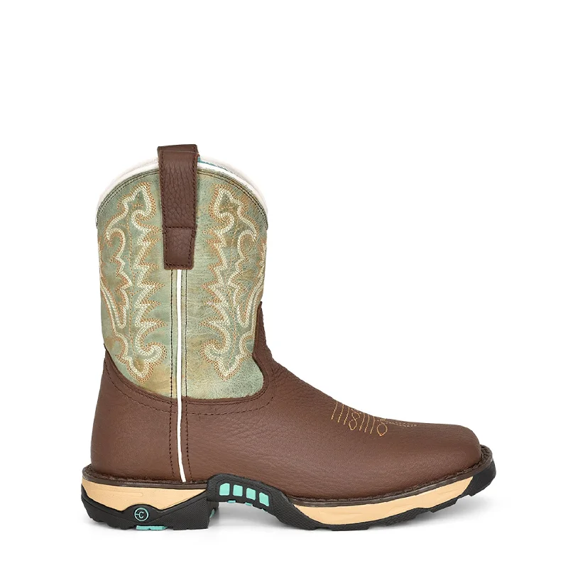 Men's Flexible Boots Corral Womens W5002 Brown/Mint Leather 8.5in Farm and Ranch Cowboy Boots Men's Flexible Boots Corral Womens W5002 Brown/Mint Leather 8.5in Farm and Ranch Cowboy Boots
