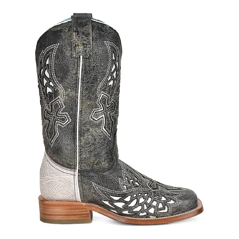 Men's Ergonomic Boots Corral Womens Wings Cross Cowboy Boots Leather Distressed Black Men's Ergonomic Boots Corral Womens Wings Cross Cowboy Boots Leather Distressed Black