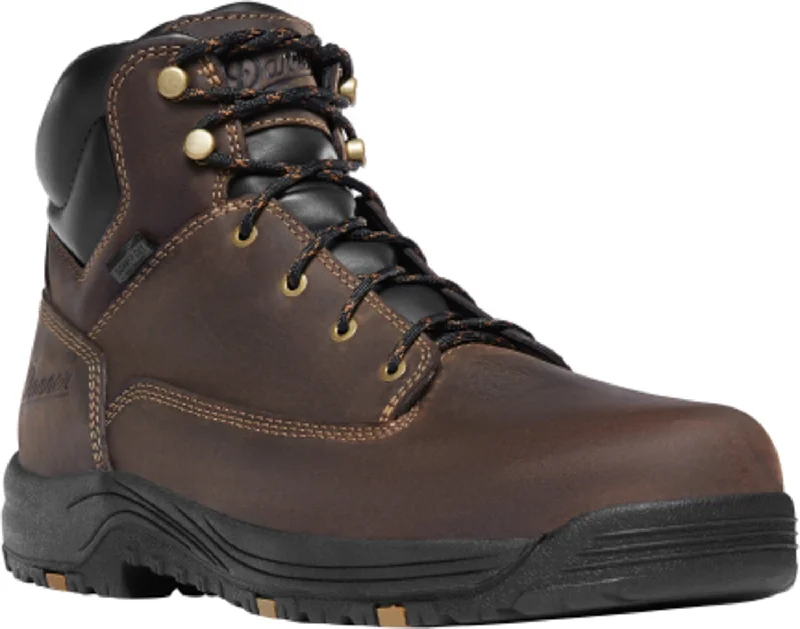 Men's All-Season Boots Danner Caliper Mens Brown Leather 6in WP AT Work Boots
