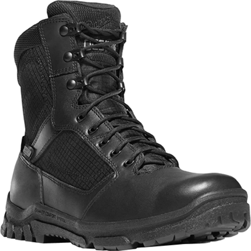 Men's Classic Shoes Danner Lookout Side-Zip 8in Mens Black Leather Work Boots 23824
