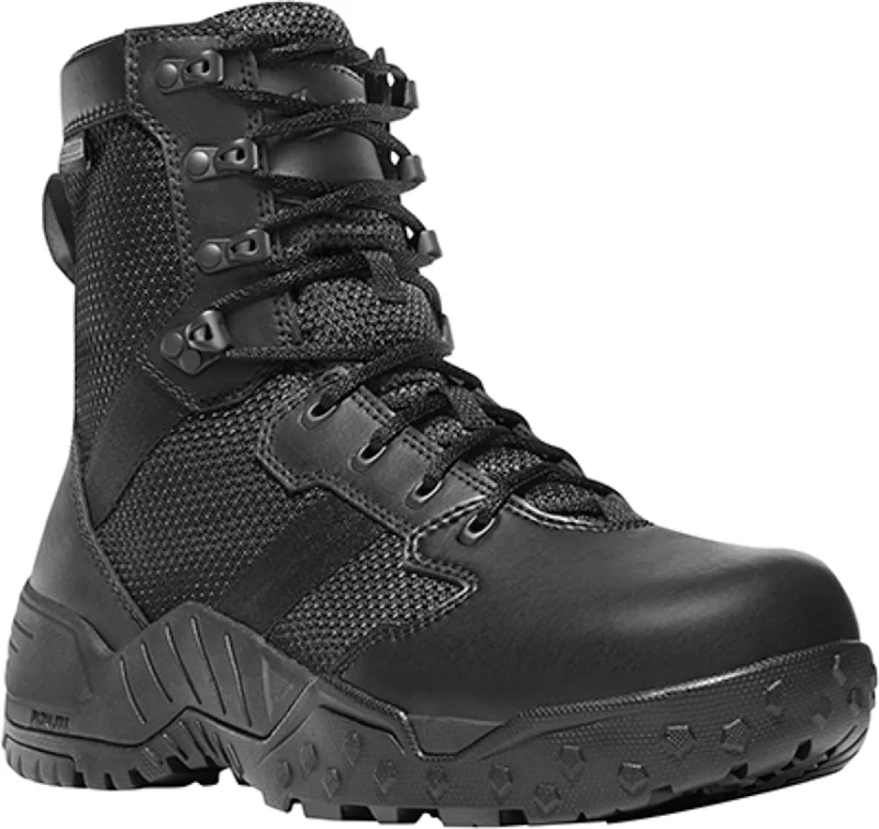 Men's Durable Boots Danner Scorch Side-Zip Mens Black Textile 8in WP Military Boots