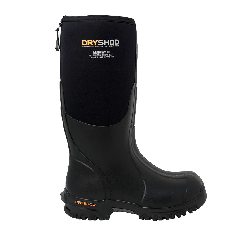 Men's All-Season Boots Dryshod Mens Mudcat Durable Hi Black Rubber Work Boots