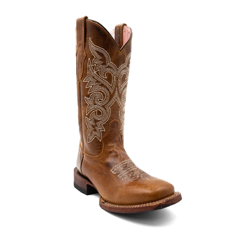 Men's Handcrafted Boots Ferrini Womens Mae Square Toe Brown Leather 12in Cowboy Boots Men's Handcrafted Boots Ferrini Womens Mae Square Toe Brown Leather 12in Cowboy Boots