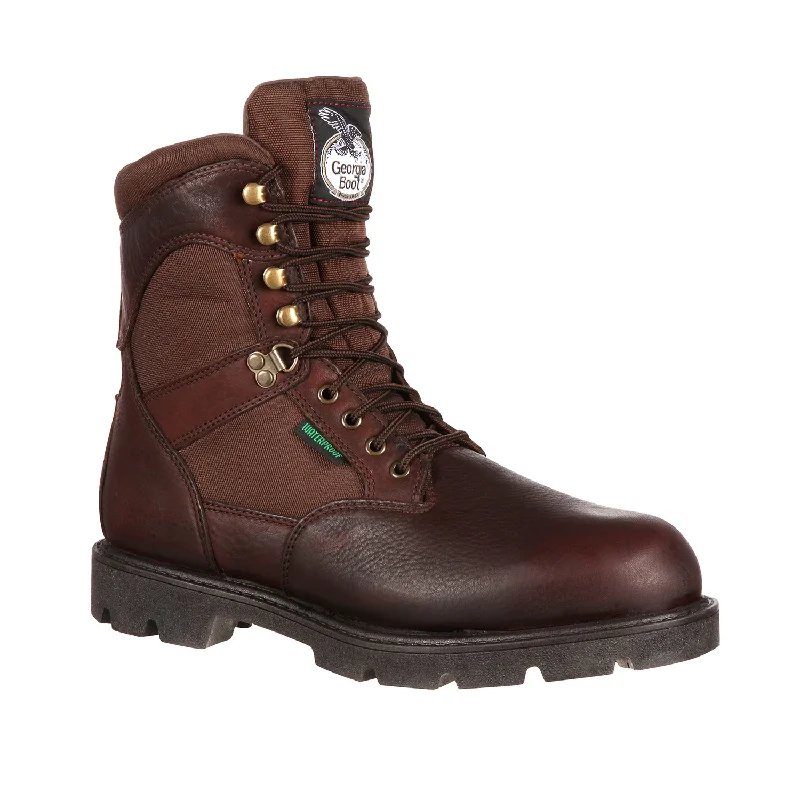 Men's Waterproof Shoes Georgia Homeland Mens Brown Leather Insulated Waterproof Work Boots Men's Waterproof Shoes Georgia Homeland Mens Brown Leather Insulated Waterproof Work Boots