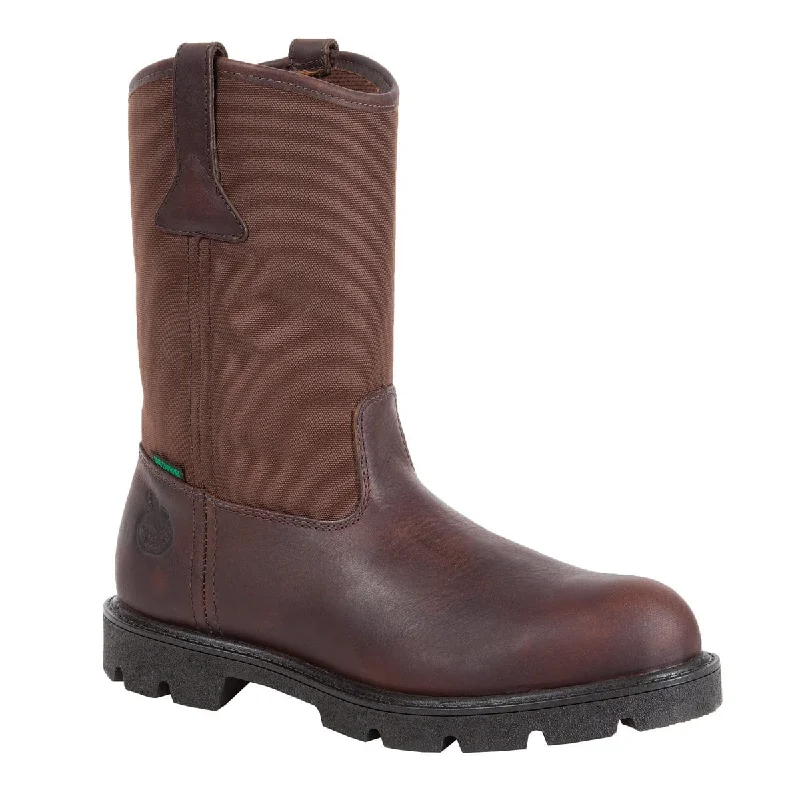 Men's Comfortable Boots Georgia Homeland Mens Brown Leather Steel Toe W/P Welly Work Boots Men's Comfortable Boots Georgia Homeland Mens Brown Leather Steel Toe W/P Welly Work Boots