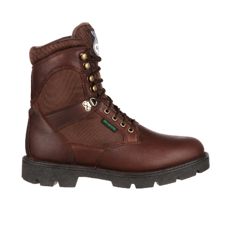 Men's Casual Shoes Georgia Homeland Mens Brown Leather Steel Toe WP Work Boots