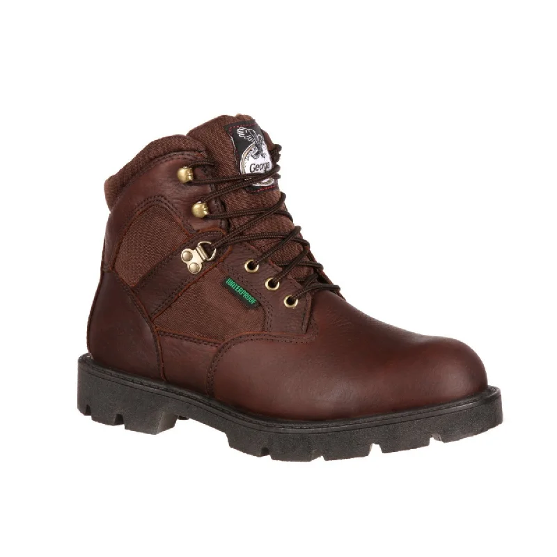 Men's Slip-Resistant Boots Georgia Homeland Mens Brown Leather Waterproof Cordura Work Boots Men's Slip-Resistant Boots Georgia Homeland Mens Brown Leather Waterproof Cordura Work Boots