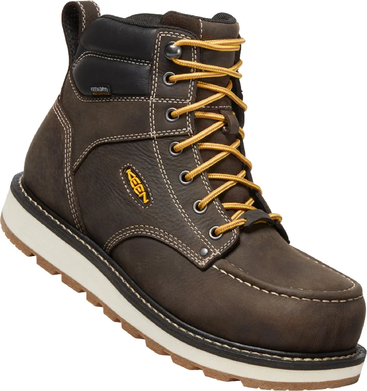 Men's Anti-Slip Shoes Keen Utility Mens Cincinnati 6in WP Dark Chocolate/Sandshell Leather Work Boots Men's Anti-Slip Shoes Keen Utility Mens Cincinnati 6in WP Dark Chocolate/Sandshell Leather Work Boots