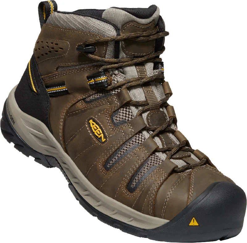 Men's Trendy Boots Keen Utility Mens Flint II Mid Cascade Brown/Golden Rod Leather Work Boots Men's Trendy Boots Keen Utility Mens Flint II Mid Cascade Brown/Golden Rod Leather Work Boots