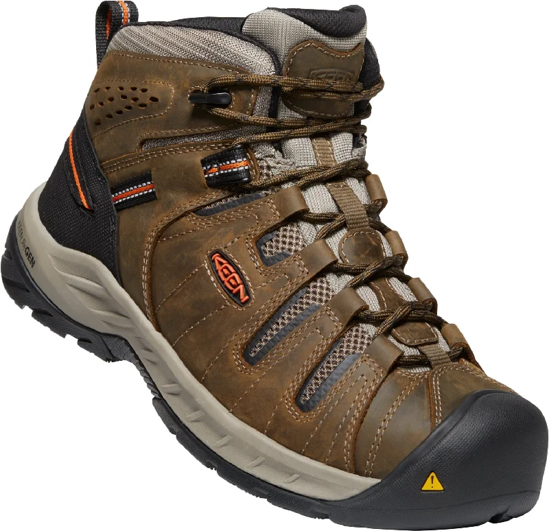 Men's Durable Boots Keen Utility Mens Flint II Mid Soft Toe Cascade Brown/Ochre Leather Work Boots Men's Durable Boots Keen Utility Mens Flint II Mid Soft Toe Cascade Brown/Ochre Leather Work Boots