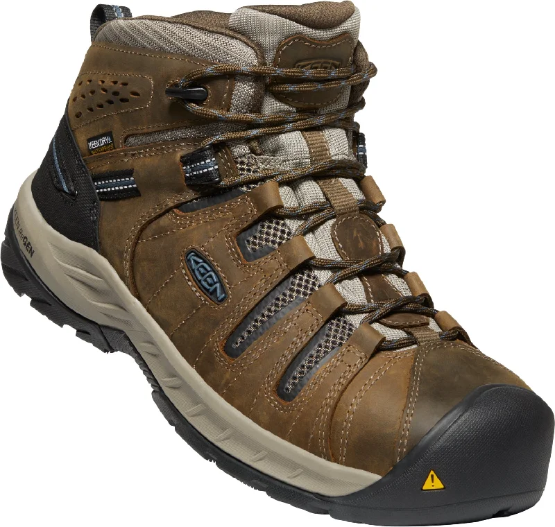 Men's Breathable Boots Keen Utility Mens Flint II Mid WP Cascade Brown/Orion Blue Leather Work Boots Men's Breathable Boots Keen Utility Mens Flint II Mid WP Cascade Brown/Orion Blue Leather Work Boots